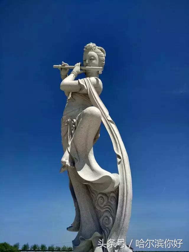 哈尔滨新景：江河之间有一座“莲花岛”，站在58米高的观音脚下