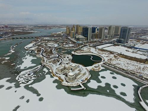 雪后银川 鸟瞰美景